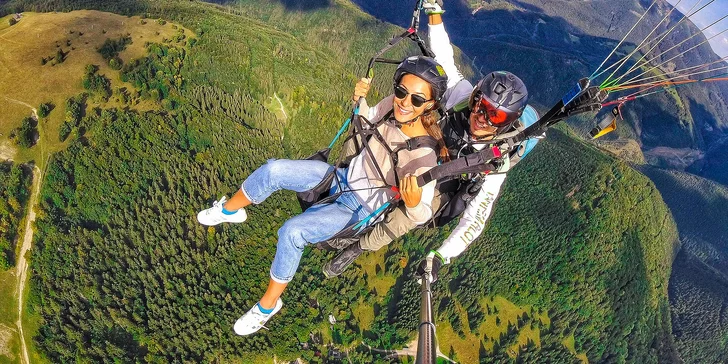 Tandemový paragliding s kvalitnými fotografiami