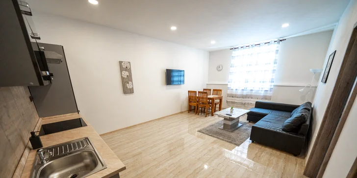 Všechny apartmány nabídnou nové vybavení, podlahové vytápění a plnohodnotnou kuchyň.