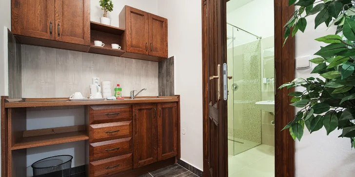 V luxusním apartmá si můžete i uvařit. Ve většině pokojů je také rychlovarná konvice. 