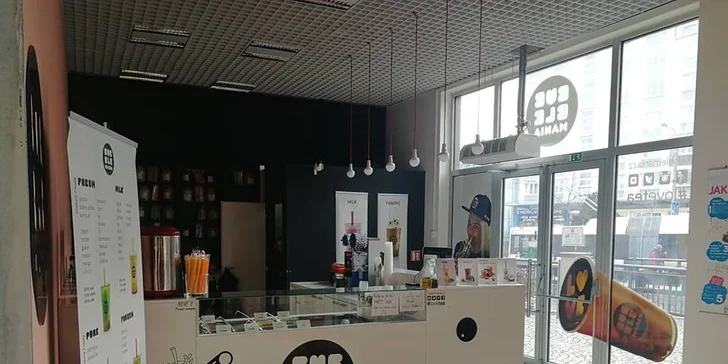 Studený nebo teplý bubble tea z BubbleManie a k němu druhý zdarma