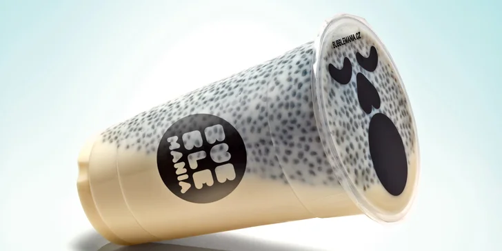 2× 0,7l bubble tea: studený či teplý, ovocný nebo mléčný, kuličky různých chutí