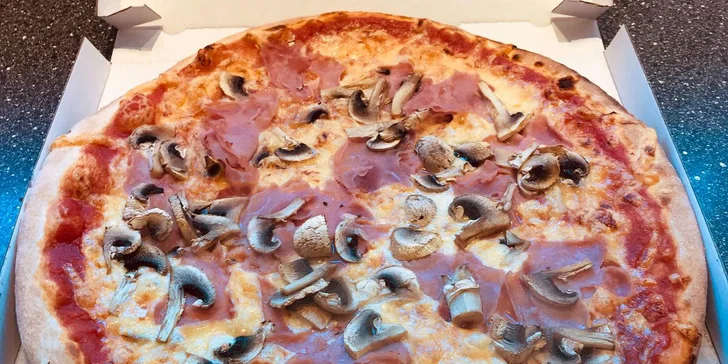 Pořádně se najezte: dvě pizzy o průměru 32 cm podle výběru z 8 druhů