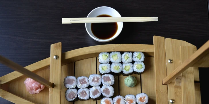 Sushi set v restauraci Mr. Wok: veganský, ale i závitky či ryby a kaviár