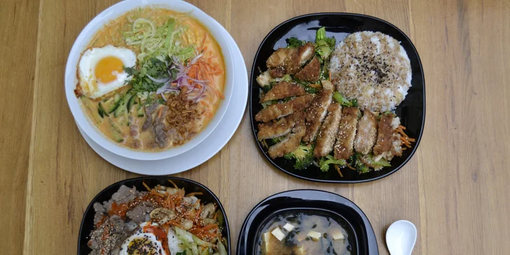 Vietnamské menu dle výběru: miso tofu, kuřecí teriyaki i sezamové kuličky