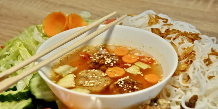 Vietnamské Phở, Bún bò Nam Bộ nebo Bún chả pro 1 nebo 2 osoby