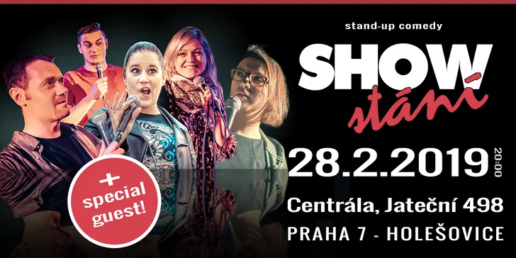 Vstupenka na večer plný komiků: SHOW stání - stand up comedy