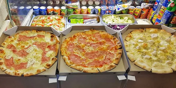 Jídlo s sebou: kebab v tortille s nápojem nebo 3 pizzy podle výběru