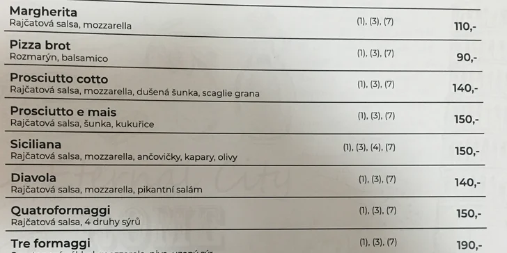 1 nebo 2 pizzy podle výběru i s vodní dýmkou a míchanými koktejly