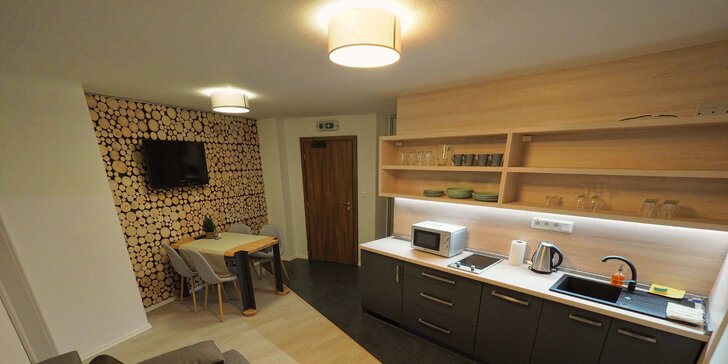 Pobyt v apartmánu nebo studiu v NP Nízké Tatry: kuchyňka, infrasauna a gril
