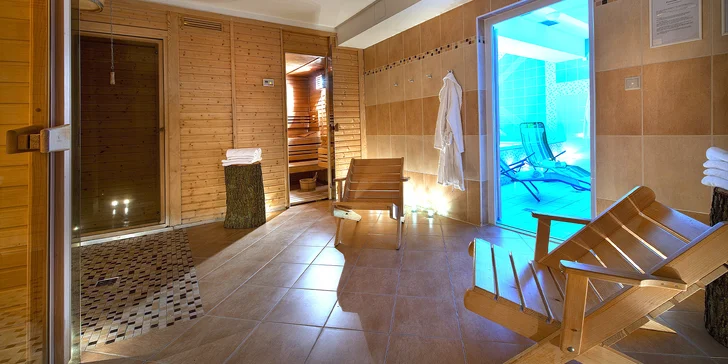 Těšte se také na relax ve wellness, kam máte hodinový vstup.  
