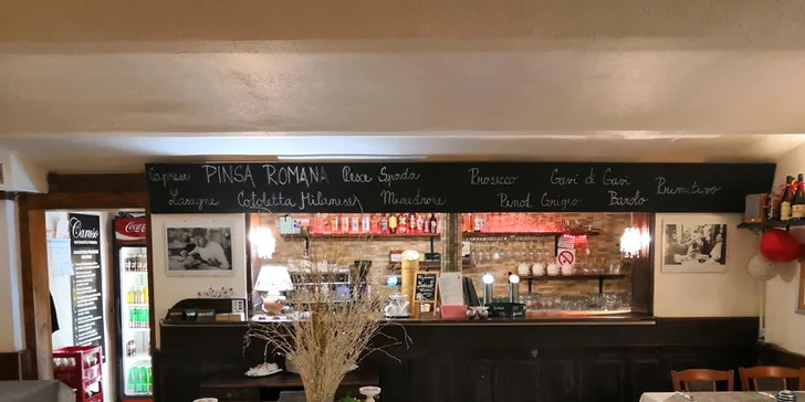 Italské menu pro dva: předkrm, pinsa, dezert a nápoj podle výběru