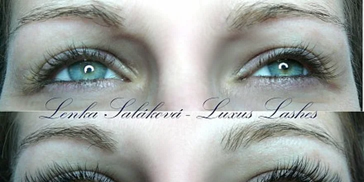 1500 Kč za prodloužení řas metodou Luxus Lashes v hodnotě 3000 Kč