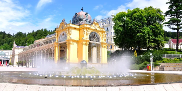 Odpočinek pro dva s plnou penzí a procedurami v centru Mariánských Lázní