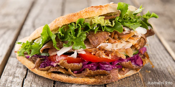Dobroty s sebou: kebab v tortille a nápoj nebo 2 či 3 pizzy podle výběru