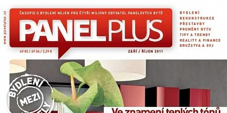 353 Kč za dvouleté předplatné časopisu Panel Plus v původní hodnotě 785 Kč