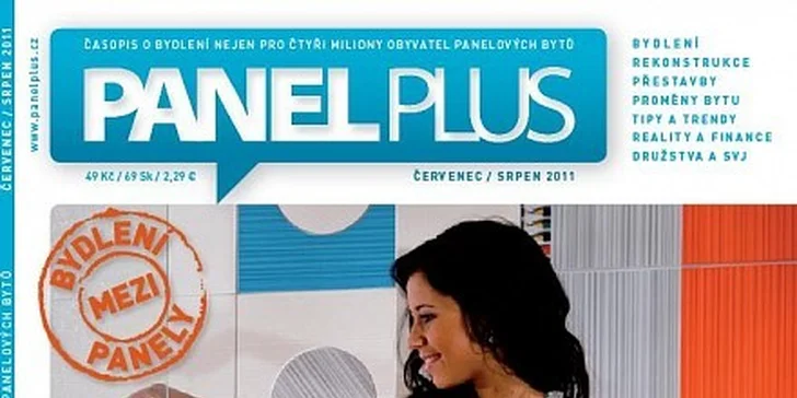 353 Kč za dvouleté předplatné časopisu Panel Plus v původní hodnotě 785 Kč