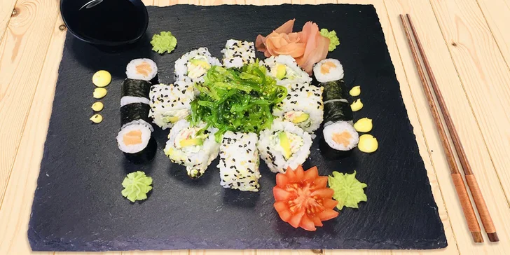 Sushi sety s dopravou po Praze: 16–88 ks s tuňákem, lososem i krevetou
