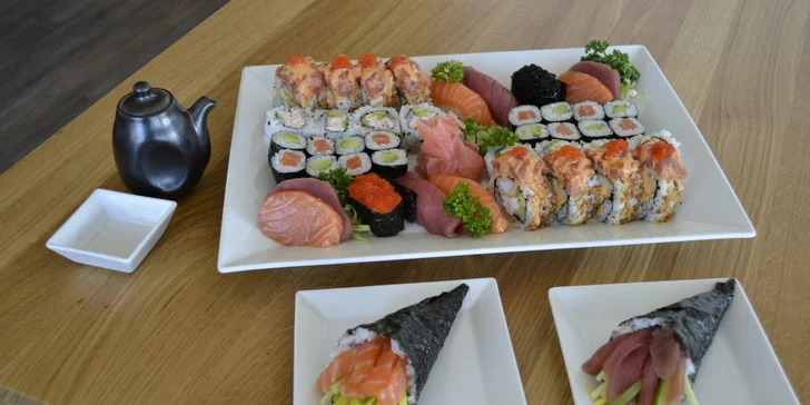 20, 24, 32 nebo 44 ks sushi: vegetariánské i s tuňákem, krabem nebo kaviárem
