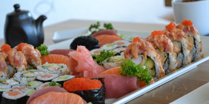 20, 24, 32 nebo 44 ks sushi: vegetariánské i s tuňákem, krabem nebo kaviárem