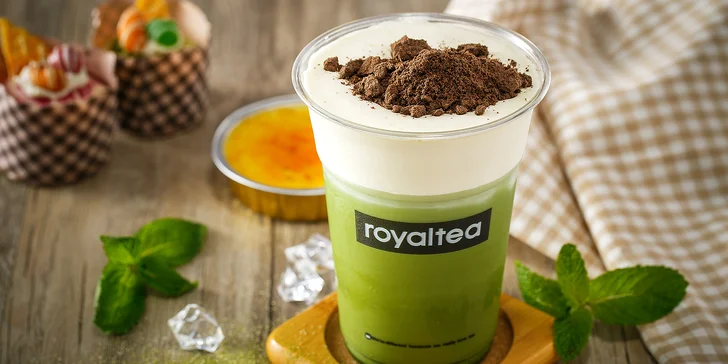 Hongkongský čaj s krémovým sýrem nebo fresh juice čaj podle výběru