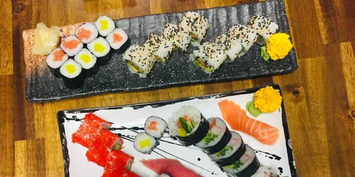 B&B Sushi Bar: 10 až 14 kousků, v nabídce i vege set a set s vínem
