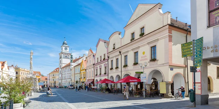 4* pobyt v Třeboni: krásný hotel přímo na náměstí, polopenze i wellness