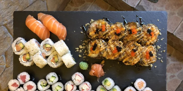 Rolované dobroty: sushi sety 24–58 ks i s vegetariánským salátem Chay