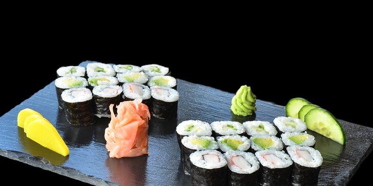 Restaurace s japonskou atmosférou: sushi sety s 24 nebo 44 ks