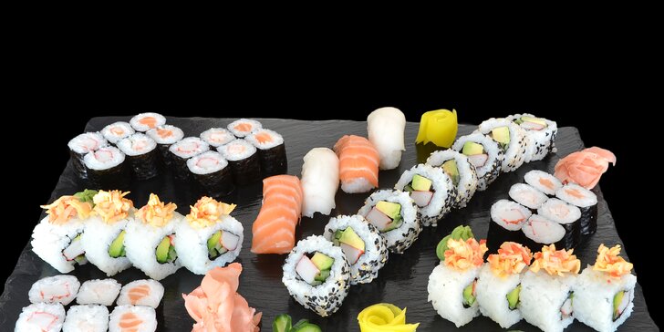 Restaurace s japonskou atmosférou: sushi sety s 24 nebo 44 ks