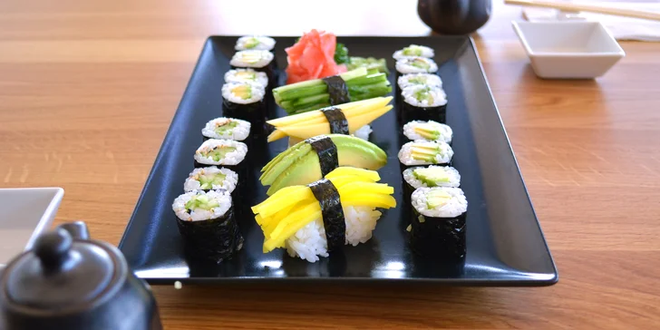 20, 24, 32 nebo 44 ks sushi: vegetariánské i s tuňákem, krabem nebo kaviárem