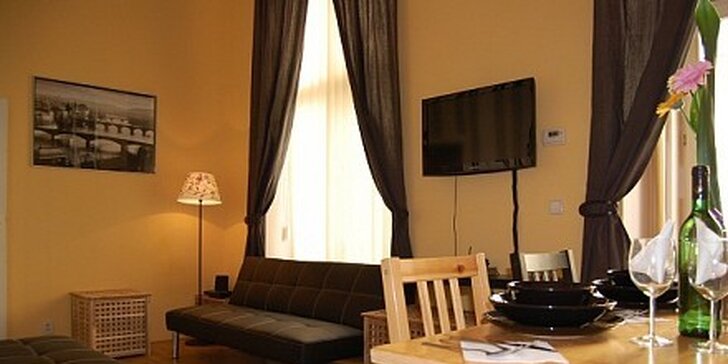 1530 Kč za ubytování v apartmánu v centru Prahy pro 4 os. v hodnotě 2560 Kč