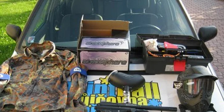 4 hodiny outdoor i indoor paintballu s kompletní výbavou