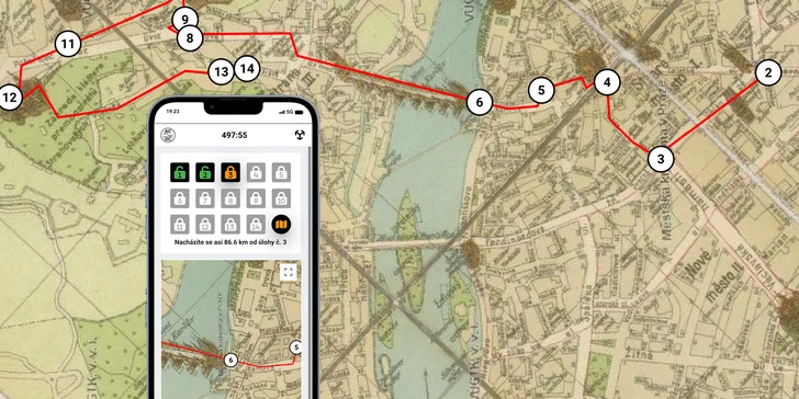 Délka trasy je přibližně 5,5 km a na hru budete mít časový limit 5 hod. (zvládnout se však dá i za 2,5 hod.). 