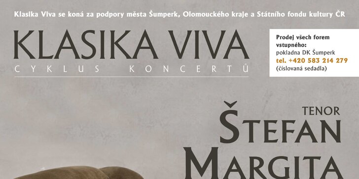 Lístky na koncert Štefana Margity a Moravského klavírního tria v DK Šumperk