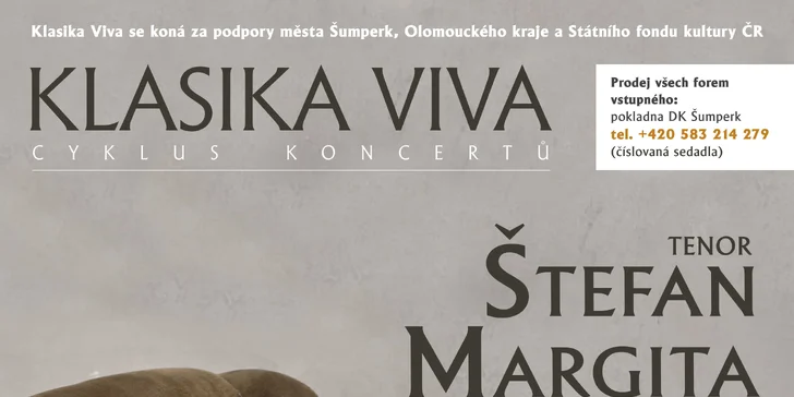 Lístky na koncert Štefana Margity a Moravského klavírního tria v DK Šumperk