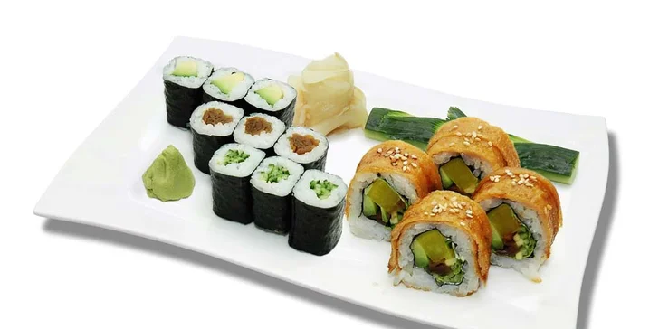 B&B Sushi Bar: 10 až 14 kousků, v nabídce i vege set a set s vínem
