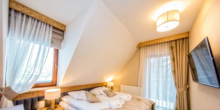 Všechny pokoje spojuje elegantní horský design, funkční vybavení a příjemná atmosféra.