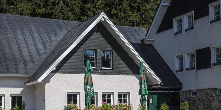 Léto v Janských Lázních u Stezky korunami stromů a polopenze