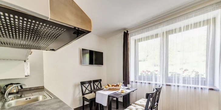 Plně vybavené apartmány u Terchové v Malé Fatře: snídaně a wellness