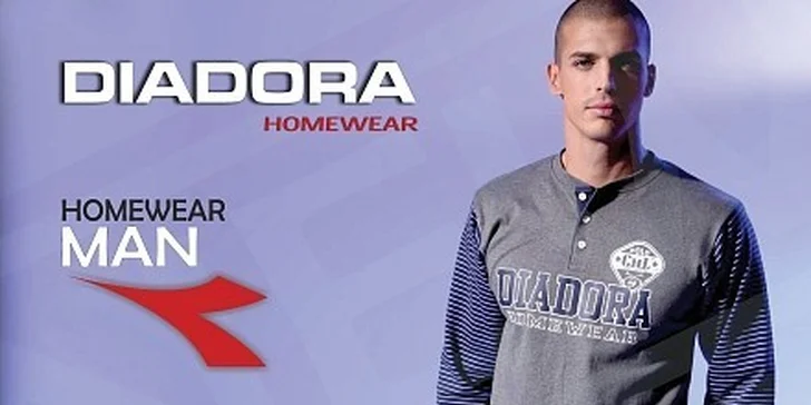 299 Kč za domácí soupravy nebo pyžama zn. Diadora v hodnotě 575 Kč