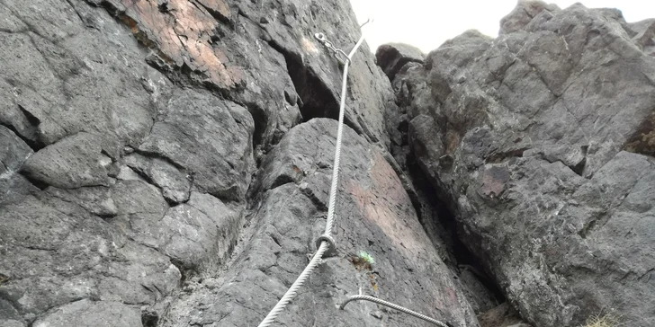 Via Ferrata: zajištěná cesta Lužická spojka - Vaňov s překvapením pro jednoho, dva i tři lezce