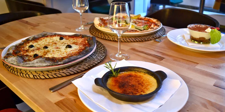 1–2 pizzy dle výběru, domácí limonáda i dezert v restauraci ve Vršovicích
