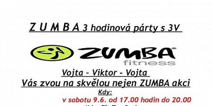 Tři hodiny Zumba party  - zábavné cvičení s 30% slevou
