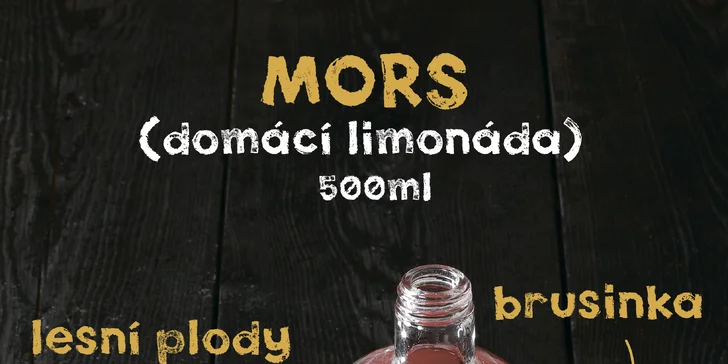 500g pečená brambora s náplní podle výběru a domácí limonáda pro 1 osobu