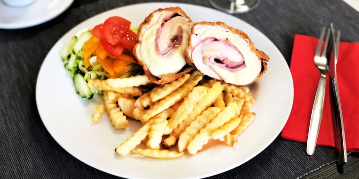 Bašta U Matěje pro 1 nebo 2: Kuřecí cordon bleu s hranolky