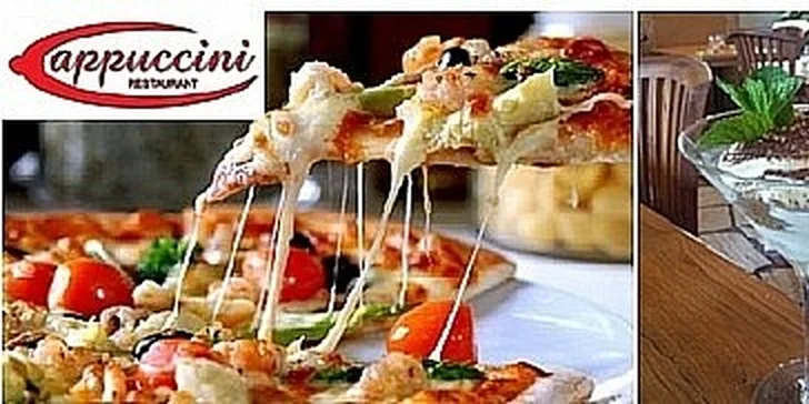 Pizza a dezert v Original Restaurant Cappuccini se slevou 64 %