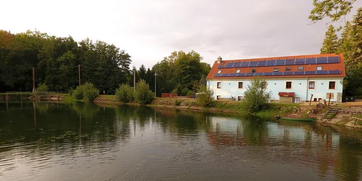 Pobyt v Bačalském mlýně: snídaně i rybářská povolenka na soukromý rybník
