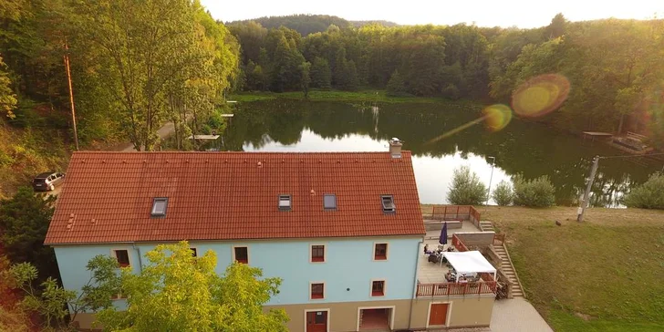 Pobyt v Bačalském mlýně: snídaně i rybářská povolenka na soukromý rybník