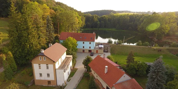 Pobyt v Bačalském mlýně: snídaně i rybářská povolenka na soukromý rybník