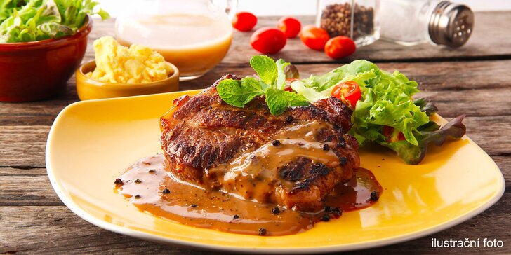 Porce plná možností: steak, příloha i omáčka podle výběru pro dvě osoby